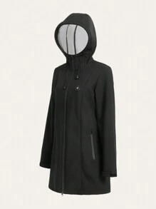 In My Nature In My Nature Women's Solid Color Drawstring Hooded Outdoor Windbreaker Jacket Winter Women Tops