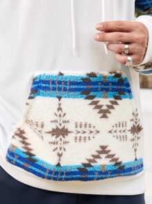 Manfinity Homme Men Solid Color Panel Pockets Fleece Hoodie