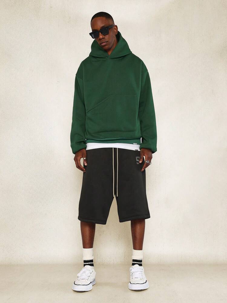 Regular Fit Overhead Hoodie And Jort With Graphic Print