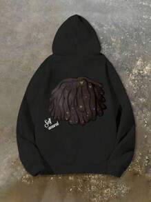 Tween Boy Cartoon Character Printed Long Sleeve Sweatshirt, Fall/Winter - Black - View 2