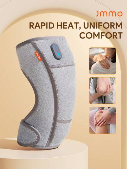 JMMO Masajeador de rodilla inalámbrico con calor, Almohadilla de calor 3 en 1 para rodilla, hombro y codo, 5 niveles de calor y 7 niveles de masaje, calentamiento rápido y calor uniforme, regalo para relajar la rodilla, el codo y el hombro