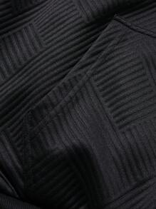 Manfinity EMRG 男士纯色纹理保暖内衬休闲连帽夹克，秋冬 - 黑色 - 查看 7