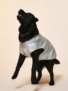 PETSIN 反光彈性閃亮銀街頭風格寵物貓/狗防曬防蟲背心連兜帽無袖上衣，夏季 - 彩色 - 查看 3