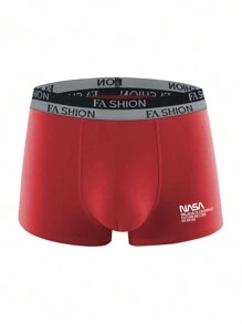 3pcs/Pack Men's Tape Slogan Print Trunks - Multicolor - View 5