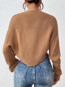 SHEIN VCAY 秋冬款纯色蝙蝠袖耸肩开衫（不含吊带背心）