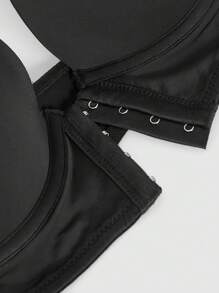 1pc Women's Front-Closure Bra With Underwire - Black - View 3