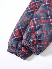 SHEIN Áo khoác có mũ lót nhiệt họa tiết kẻ caro Giáng sinh thường ngày cho bé trai tuổi mới lớn - Nhiều màu - Xem 3