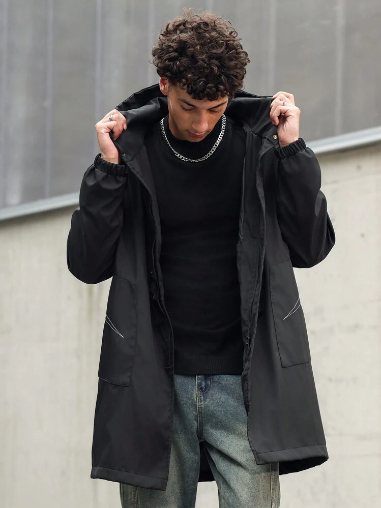 Manfinity Hypemode Men's Casual Zip-Up Drop Shoulder Relaxed