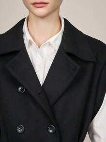 BizChic Black Lined Coat For Women, Elegant For Daily Commute, Thanksgiving, Christmas And Winter - Black - View 7