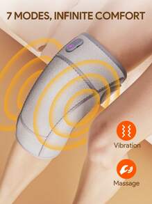 Cordless Knee Massager With Heat, 3-In-1 Heating Pad For Knee Shoulder Elbow, 5-Level Heating & 7-Level Massage, Quick Heating & Even Heat Gifts For Knee Elbow Shoulder Relax - Grey - View 3