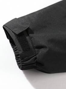 Manfinity Homme Męska kurtka wiatroszczelna z kapturem, kurtka termiczna, płaszcz zewnętrzny, kurtka z długim rękawem i flanelą, na wyjście, dla przyjaciół, męża, chłopaka