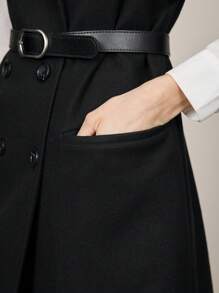 BizChic Black Lined Coat For Women, Elegant For Daily Commute, Thanksgiving, Christmas And Winter - Black - View 9