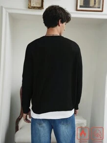 Manfinity Roghcode 男士休闲卡通图案保暖毛衣 - 彩色 - 查看 2