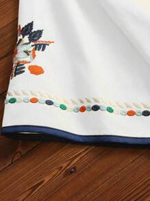 Plus Size Women Embroidery Bohemian Blouse