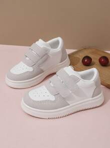 Boys' Slip-Resistant Sports Shoes ,Hook-And-Loop Fastener Strap Sneakers - Grey - View 1