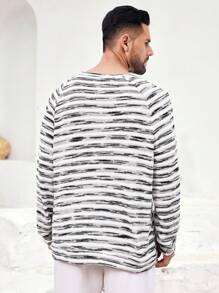 Manfinity Homme Men's Striped Knit Pullover Sweatshirt - Grey - View 5