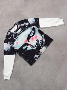 Manfinity EMRG Men's Prayer Figure All Over Print 2 In 1 Hoodie - Multicolor - View 2