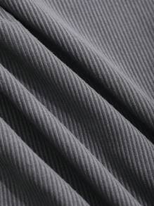 DAZY 女士休闲纯色修身短袖 T 恤，夏季 - 深灰色 - 查看 3