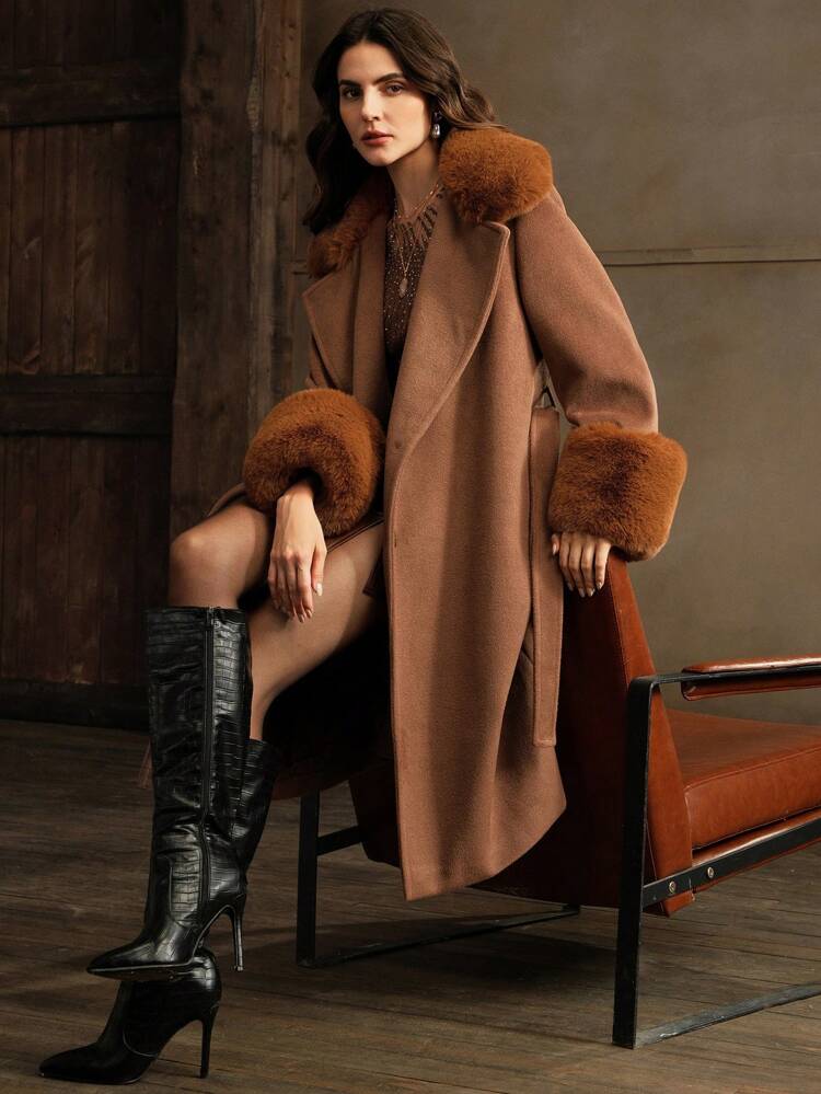 Women's Elegant Casual Turn-Down Collar Long Sleeve Coat, Fall/Winter