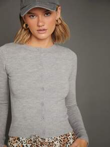 WESTFADE Crewneck Button Front Long Sleeve Cardigan Sweater Casual Cute Boho, Fall, Back To School, Autumn, Winter, Country Concert, Western Wear For Women