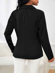 Chiquease 戧駁領雙排釦西裝外套 - 黑色 - 查看 2