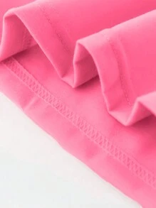 GraphicGems 年轻女孩休闲短袖 T 恤，带标语和花卉印花，夏季 - 粉色 - 查看 3