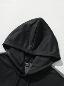 Manfinity EMRG 男士休闲运动风格拼接撞色袋鼠口袋抽绳连帽运动衫和裤子套装，春秋装，男士两件套服装，男士运动服 - 彩色 - 查看 7