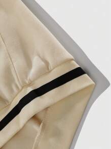 Manfinity EMRG Chaqueta casual para hombre con parches sólidos, botones delanteros y estampado de letra