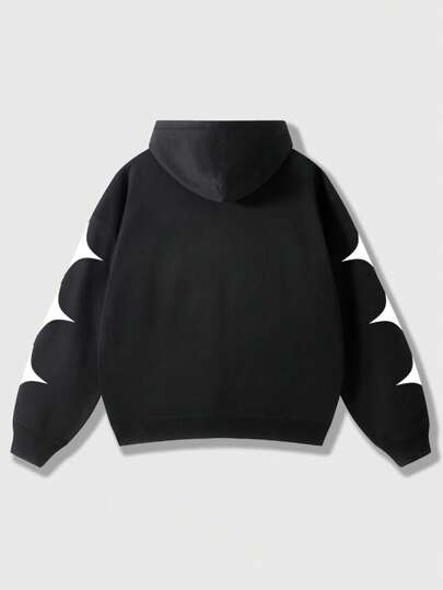 Street Life Men's Funny Cartoon Portrait Loose Short Hoodie