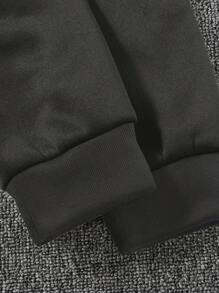 RueChic Men's Drawstring Hooded Drop Shoulder Sweatshirt - Dark Grey - View 4