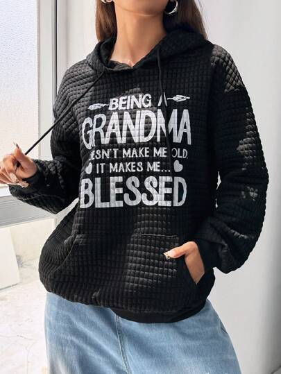 Chiquease 女士纹理印花休闲连帽套头衫（秋季款）