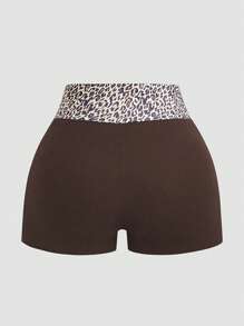 VaVaBold Bộ quần short họa tiết ngựa vằn + họa tiết da báo EZwear dành cho nữ, thường ngày mùa hè, mặc hàng ngày, quần tập yoga - Nhiều màu - Xem 6