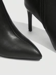 CUCCOO SZL Women's Black Versatile Elegant Minimalist Style Short Ankle Boots For Christmas And New Year Holiday - Black - View 4