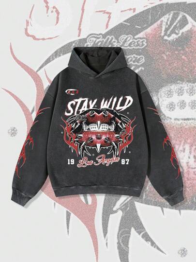 Street Life Men's Printed Long Sleeve Hoodie