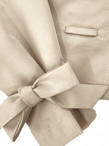 SHEIN Unity Áo khoác dài tay cổ bẻ thanh lịch phong cách đi làm cho nữ, mùa xuân và mùa thu - Màu Khaki - Xem 4