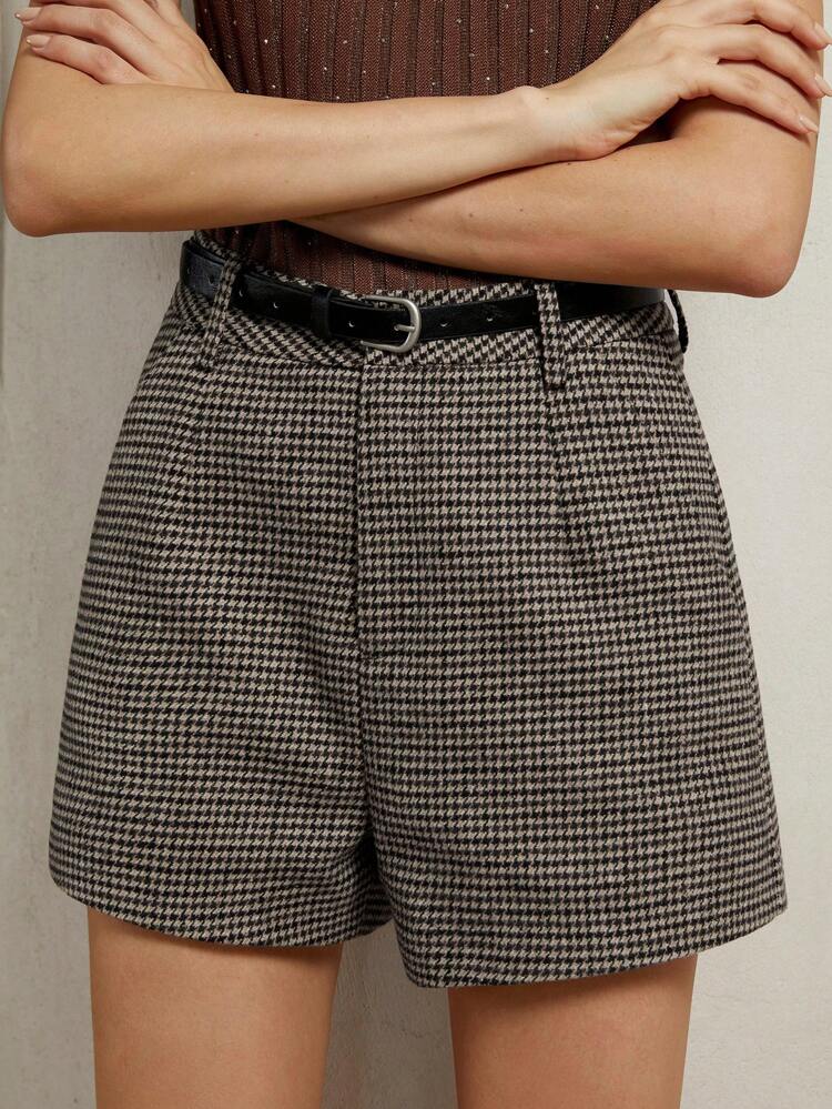 Shorts pied-de-poule mode femme pour les déplacements en hiver