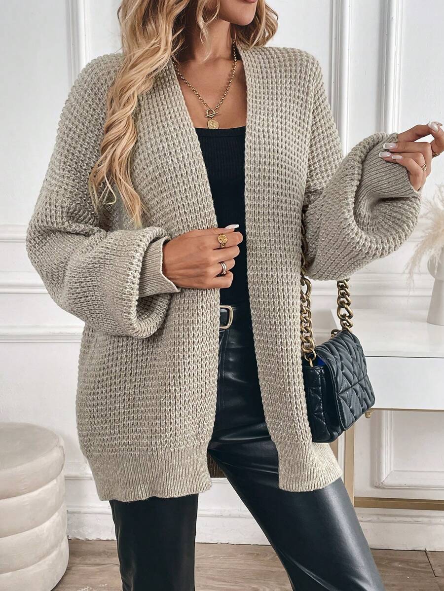 Chiquease New Loose Casual Solid Color Cozy Cardigan For Women - Camel - View 1