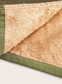 SHEIN LUNE 大码女式长袖抽绳腰连帽休闲宽松外套，秋冬，夹克，冬季女士冬季外套 - 軍綠色 - 查看 13