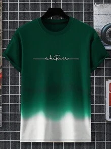 SHEIN Manfinity Hypemode Men's Summer Letter Print Crew Neck Short Sleeve Casual T-Shirt (Tie Dye Random) - Multicolor - View 3