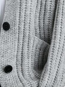 Chiquease Casual Loose Knit Turndown Collar Pocket Design Cardigan