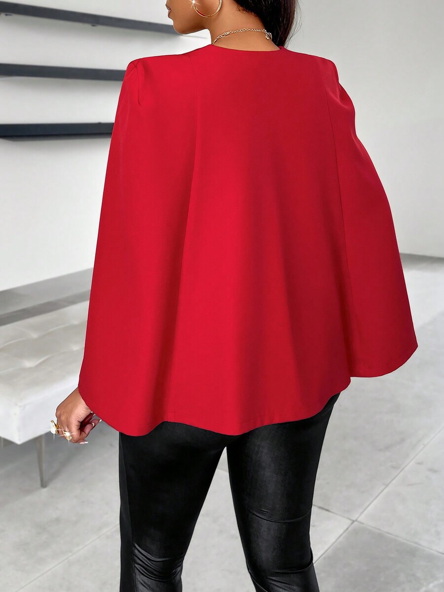SHEIN Slayr Blazer Cape Design With Irregular Hem Red SHEIN UK