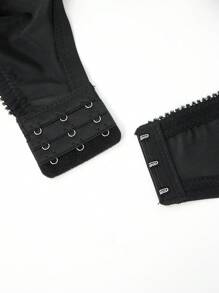 2 piezas Conjunto de sujetador inalámbrico negro de talla grande - Negro - Ver 5