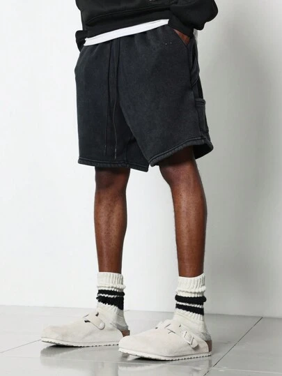 SUMWON Washed Drop Crotch Carpenter Short