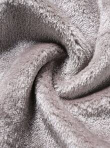 Manfinity EMRG 男士纯色纹理保暖内衬休闲连帽夹克，秋冬 - 黑色 - 查看 4