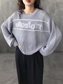 FRIFUL 女士休闲彩色块字母刺绣毛衣，春/秋 - 彩色 - 查看 7