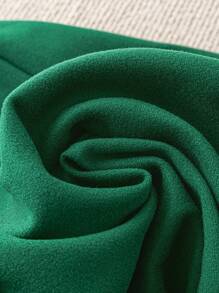 SHEIN Unity Plus Size Plain Crew Neck Long Sleeve Overcoat - Dark Green - View 6