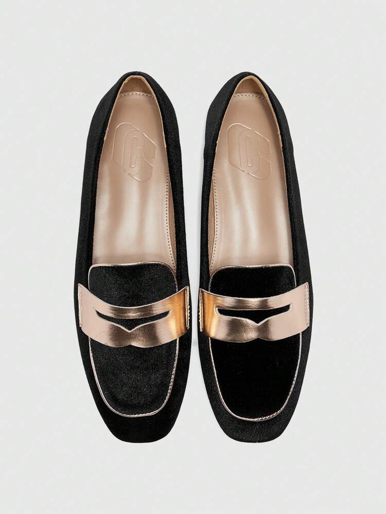 CUCCOO BIZCHIC New Low-Heel Fluffy Slip-On Loafers, Versatile Flat Dress/Casual Shoes For Women