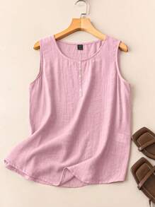 EMERY ROSE 女士休闲纽扣装饰背心，夏季