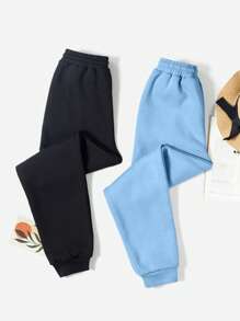 EURMUSE 2 Pcs Women's Drawstring Sweatpants With Patch - Multicolor - View 2