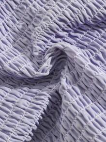 Young Girl Summer Beach Halter Crop Top & Triangle Bikini Set - Mauve Purple - View 4